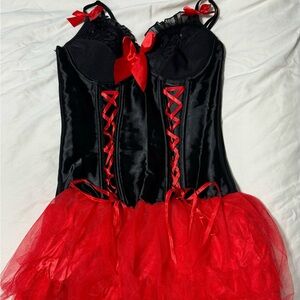 Red & Black Dreamgirl Devil Costume With Light Up Corset Womens Medium Halloween